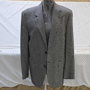 Classic Black and White Houndstooth Messori Made In Italy Blazer